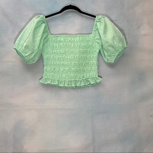 Ruched Mint Green Top